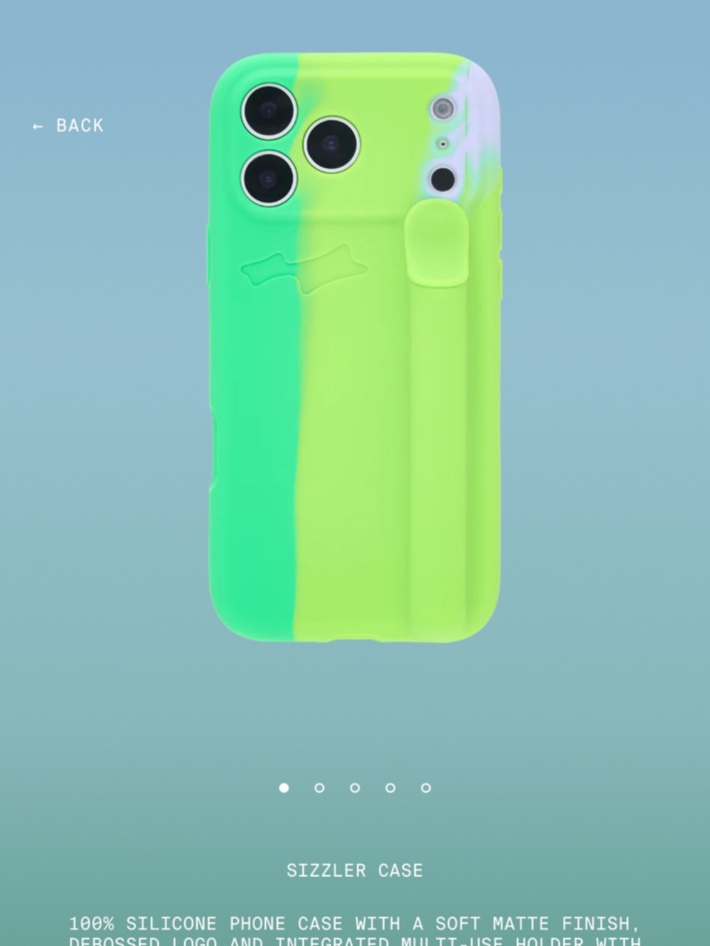 Silicone Tablet/Phone Cover in Neon Green Gradient